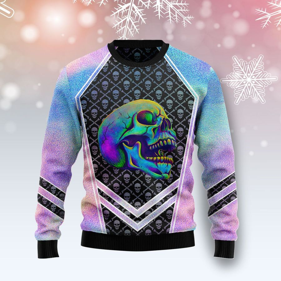 Skull Hologram Christmas Ugly Sweater | Unisex | Full Size | Adult | Colorful | US3081