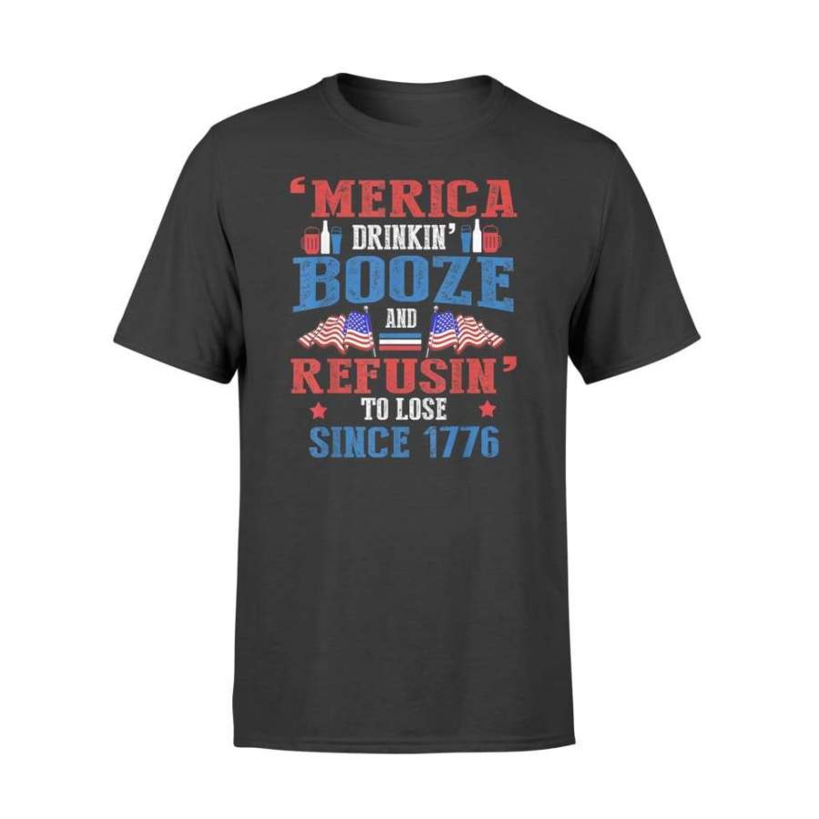 American Murica Beer Drinking Shirt for 4th of July – Standard T-shirt