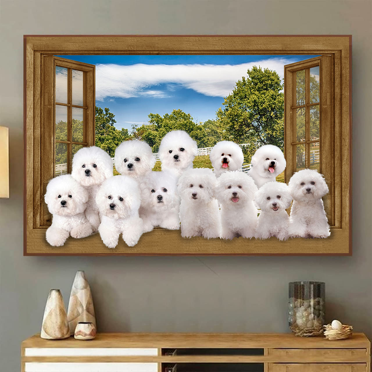 Bichon Frise 3D Wall Art Painting Art 3D Dogs Lover Home Decoration Gift Idea Gift Father Day Mother Day