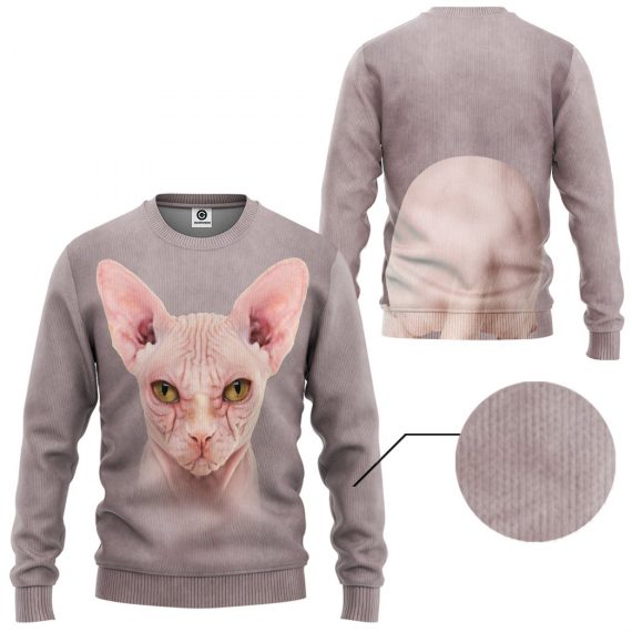 3D Sphynx Cat All Over Print Unisex Sweatshirt For Cat Lovers