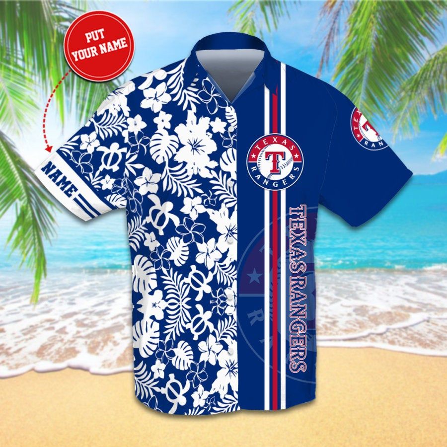 Personalized Texas Rangers Hawaiian Shirts Short Beach