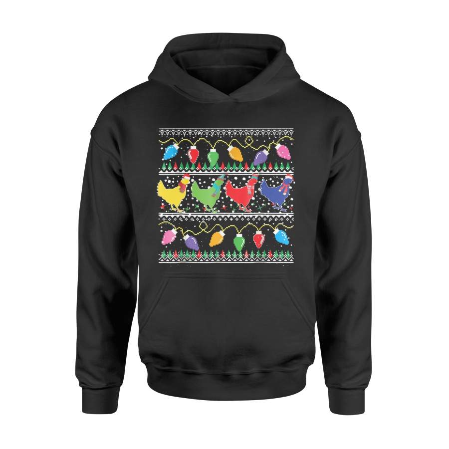 Chicken Farm Ugly Christmas Sweater Poultry Farmer Gifts Tee – Standard Hoodie