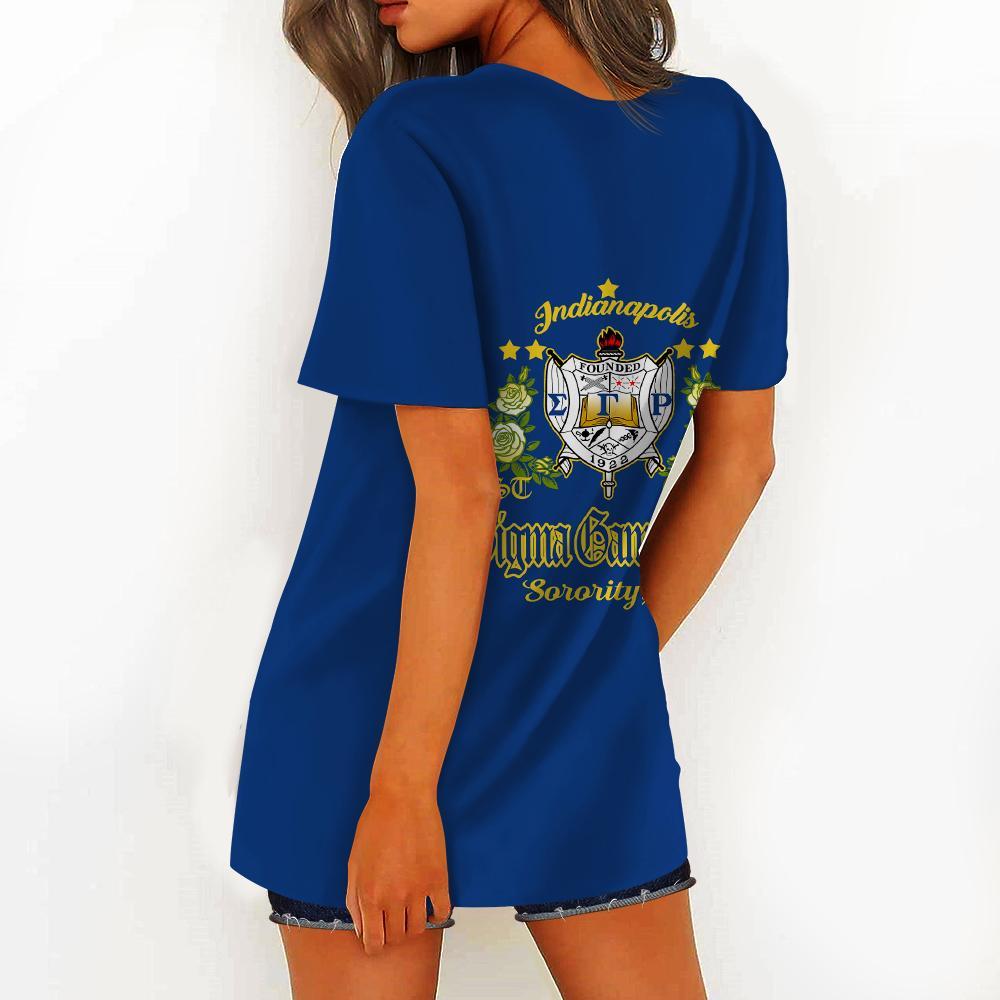 SIGMA GAMMA RHO HOLLOW OUT V-NECK T SHIRT 452020