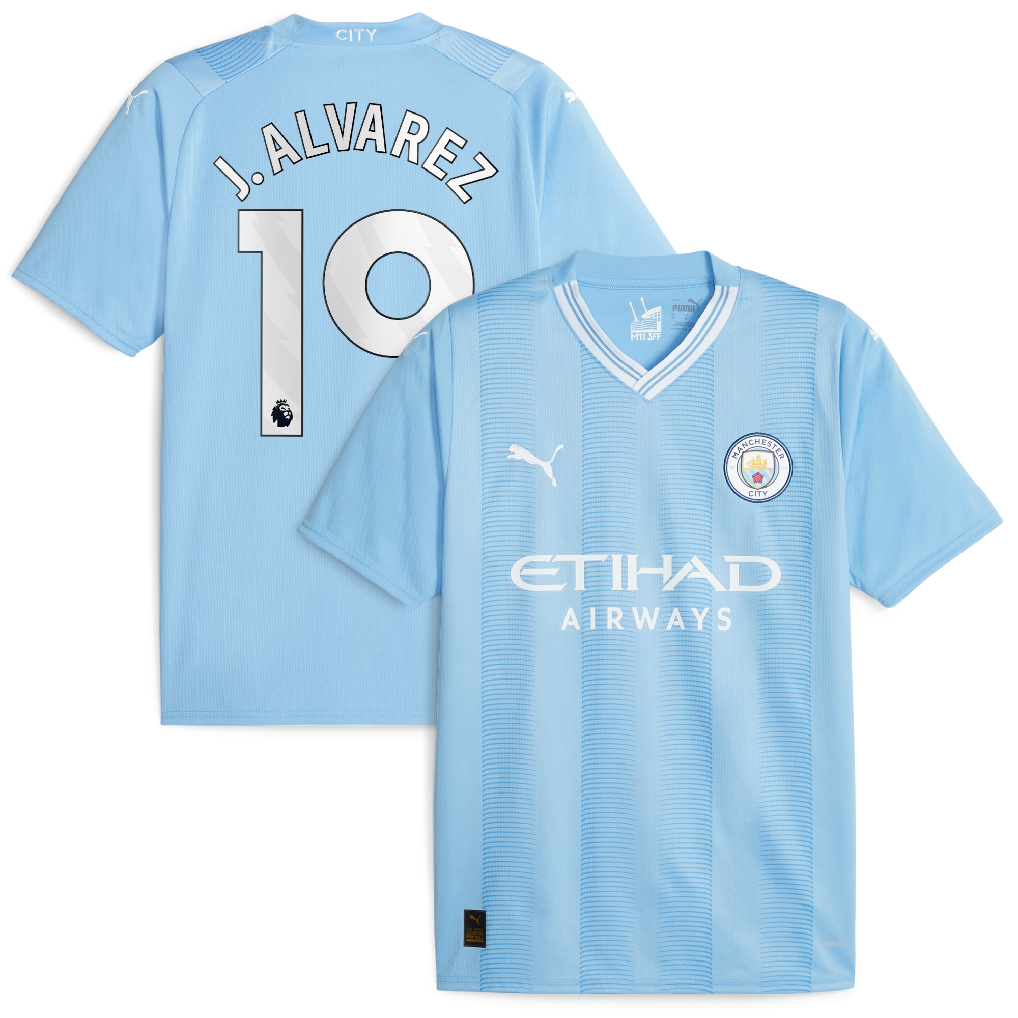 Julián Álvarez Manchester City 2023/24 Home Replica Long Sleeve Player Jersey – Sky Blue