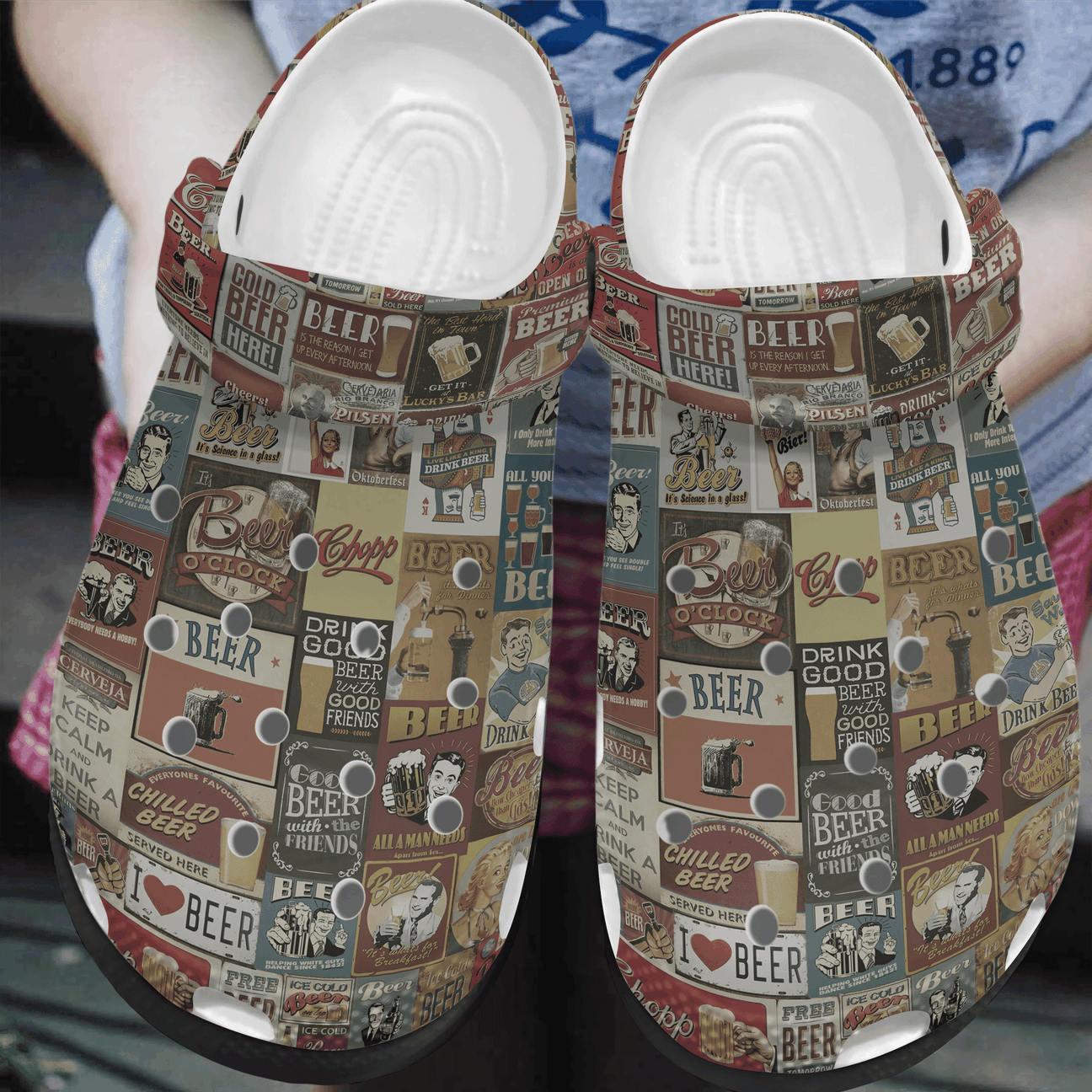 Beer Personalized Clog, Custom Name, Text, Color, Number Fashion Style For Women, Men, Kid, Print 3D Retro