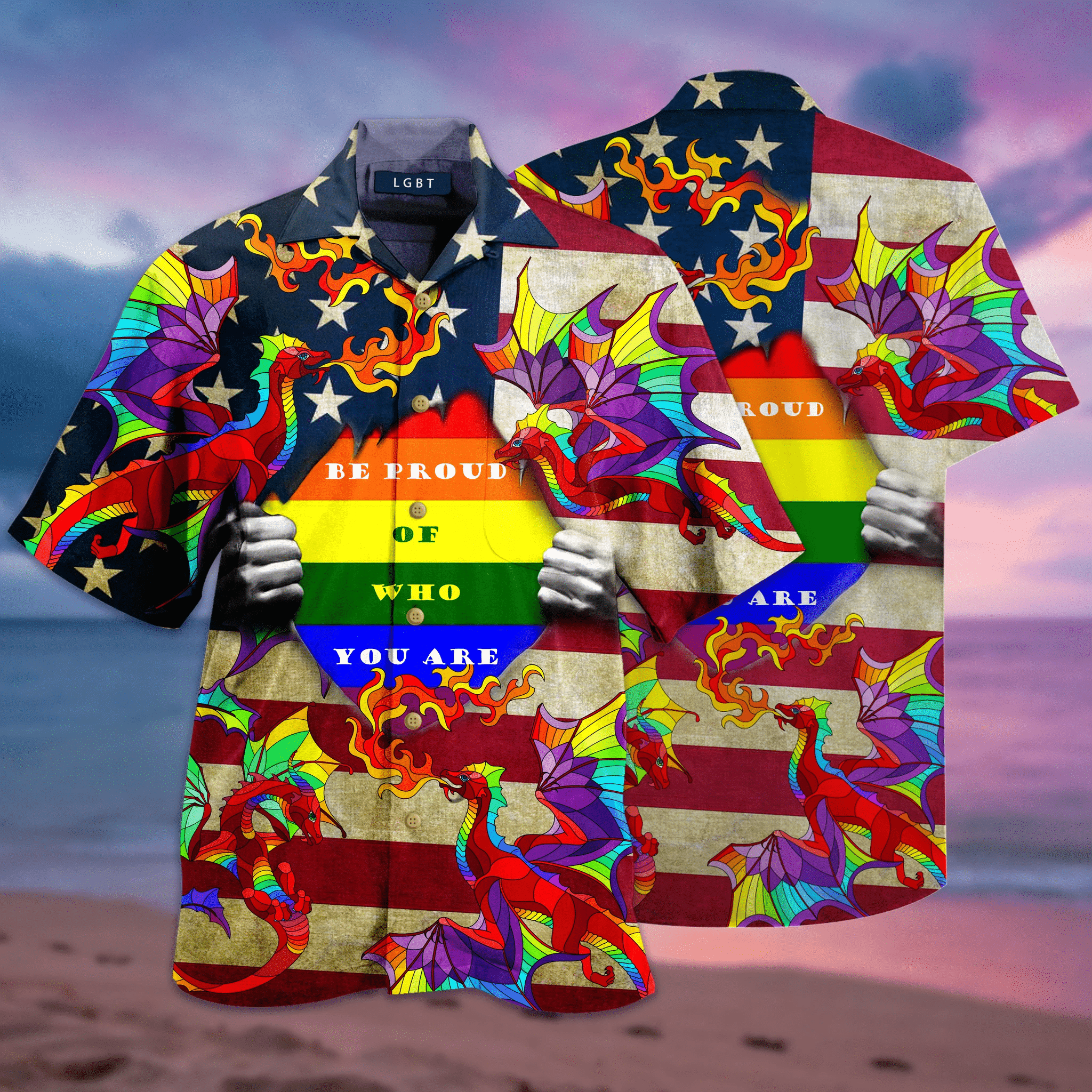 Lgbt Rainbow Dragon Be Proud Hawaii Aloha Shirt Dh Ha45691