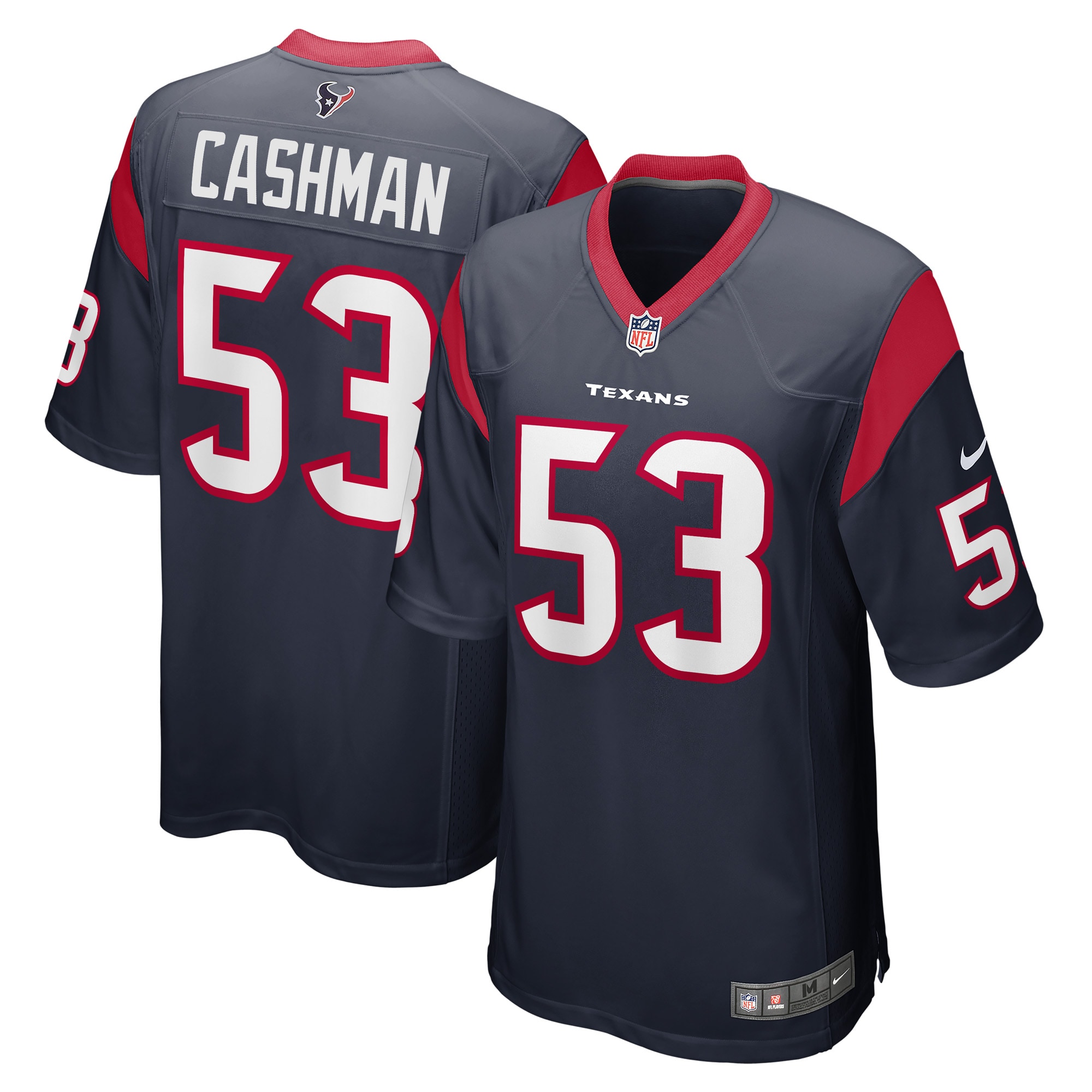 Men’s Houston Texans Blake Cashman Navy Game Player Jersey