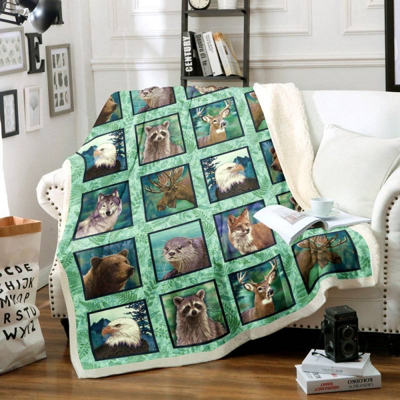 Woodland Animals TN1311198TT Sherpa Fleece Blanket