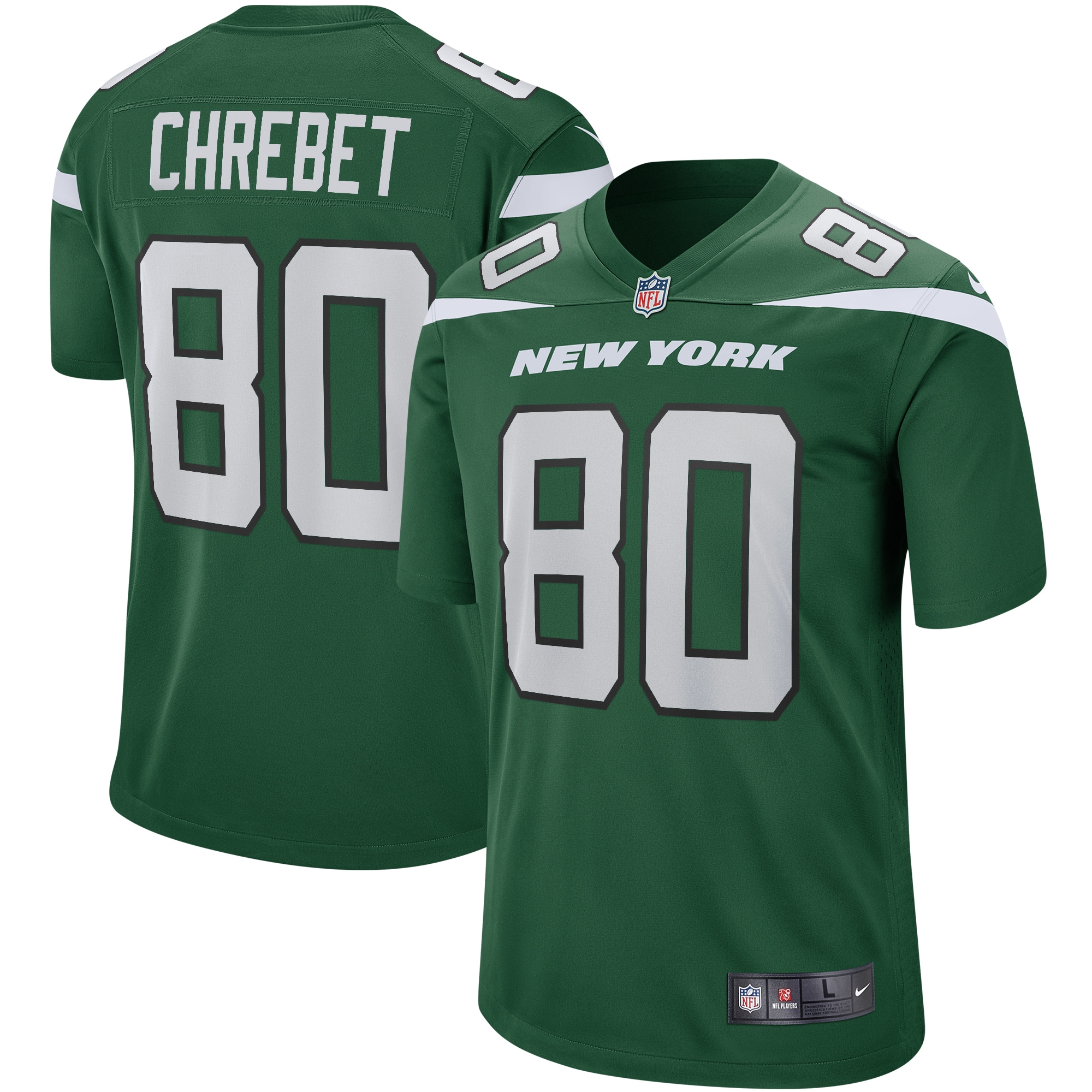 Men’s New York Jets Wayne Chrebet Gotham Green Game Retired Player Jersey