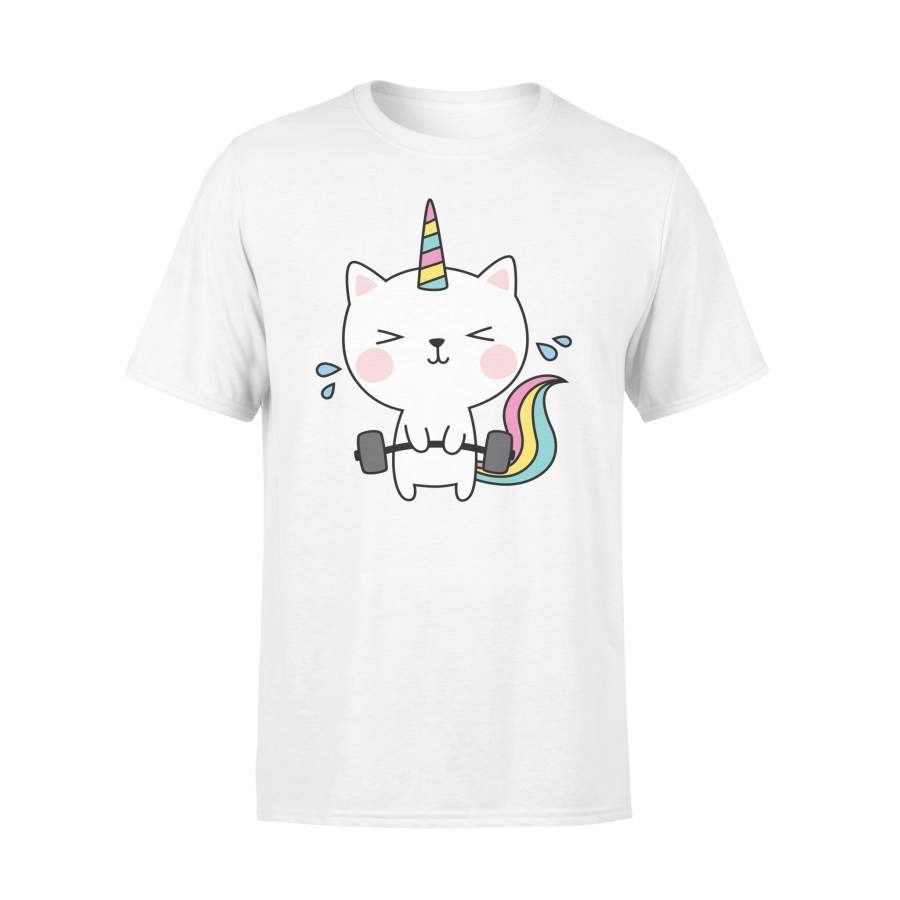 Cat Unicorn Workout Gym Rainbow Caticorn Cute T Shirt