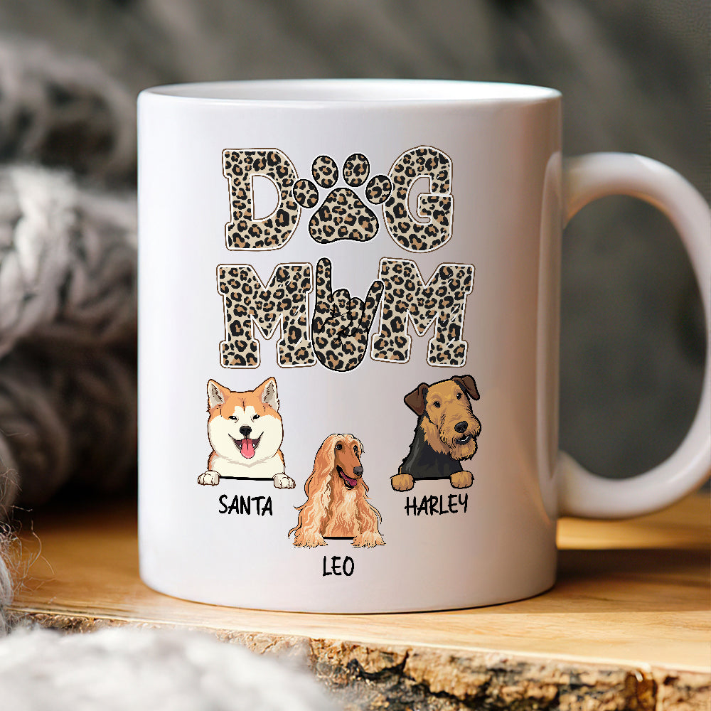 Dog Mom Leopard Mug Personalized