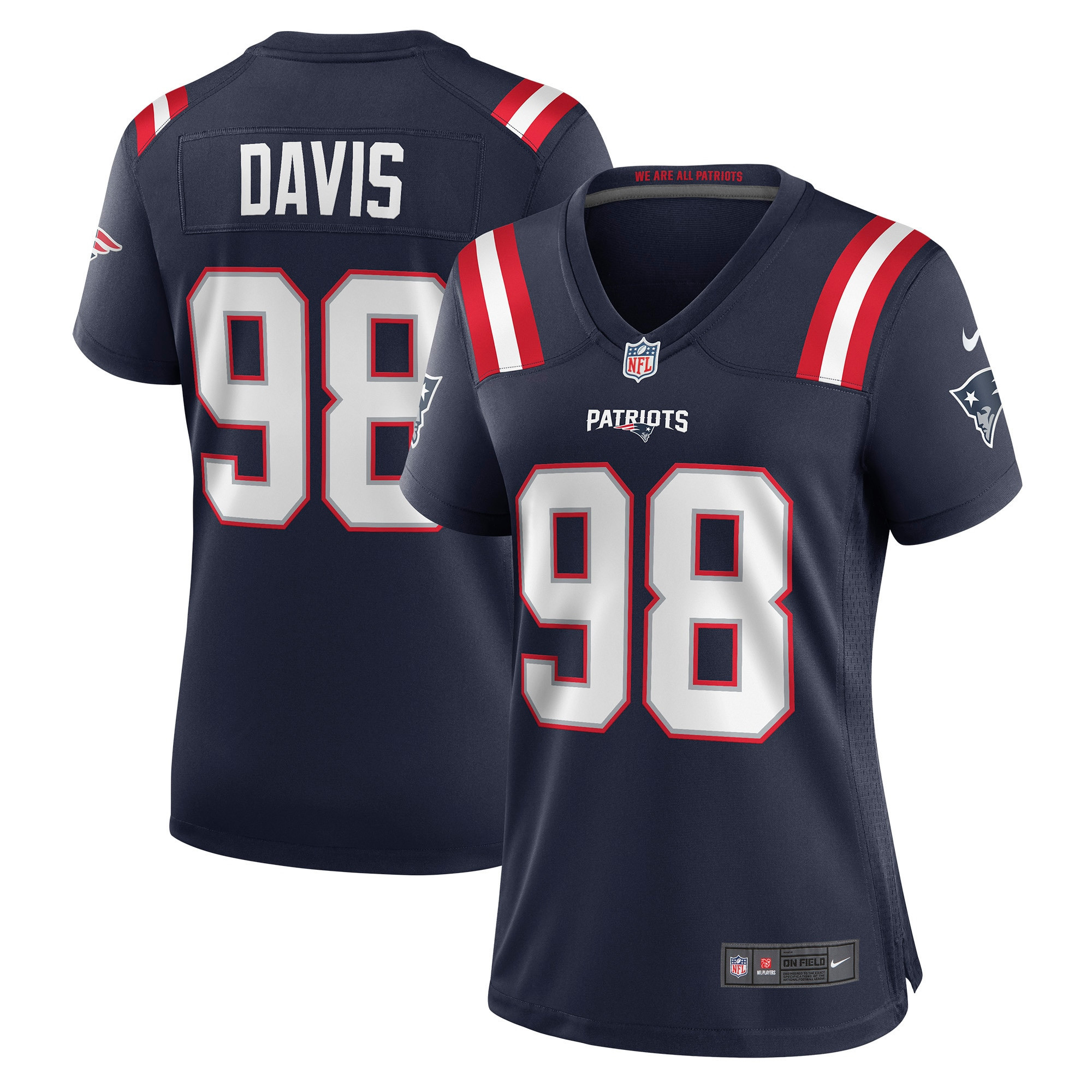 Carl Davis New England Patriots Womens Game Jersey – Navy NFL