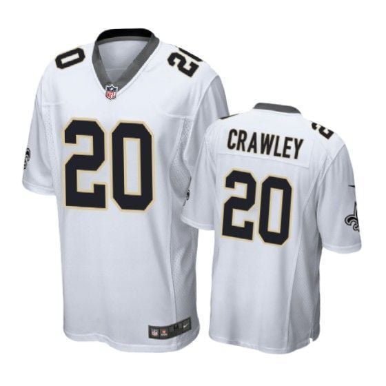 New Orleans Saints Ken Crawley Game White Mens Jersey