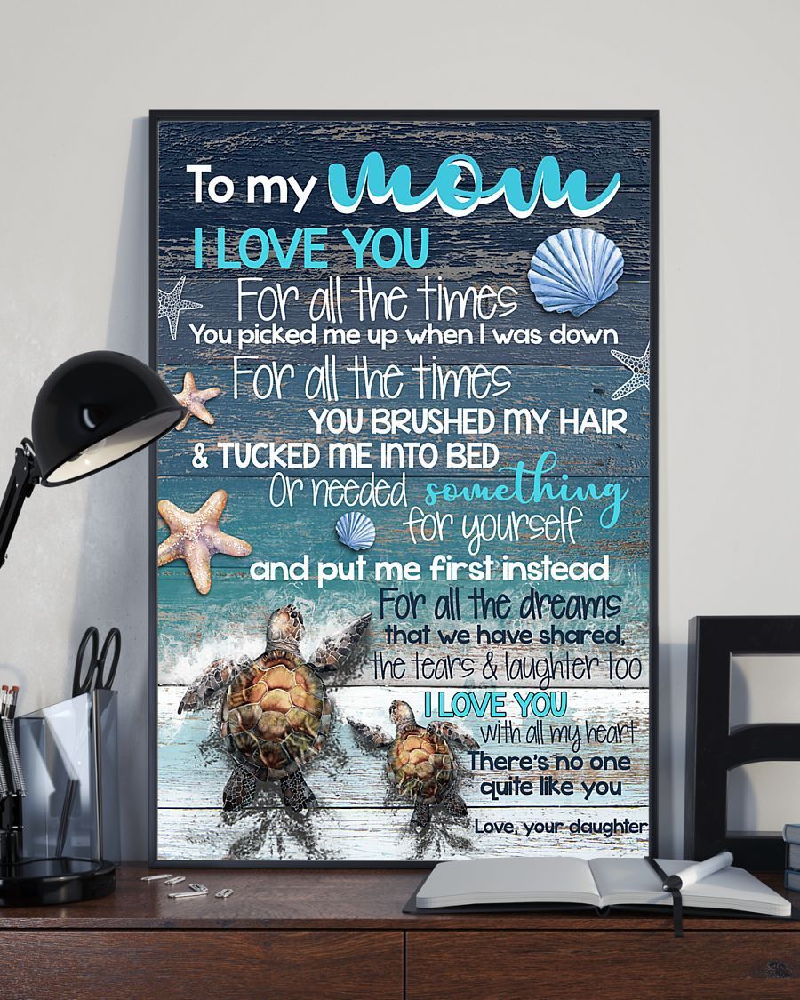 To My Mom Turtle I Love You Portrait Poster And Canvas Gift For Mom Home Decor Wall Art Visual Art