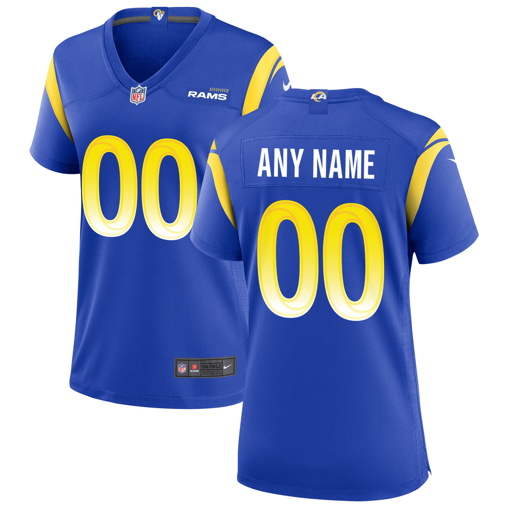 Women’s Los Angeles Rams Royal Custom Game Jersey