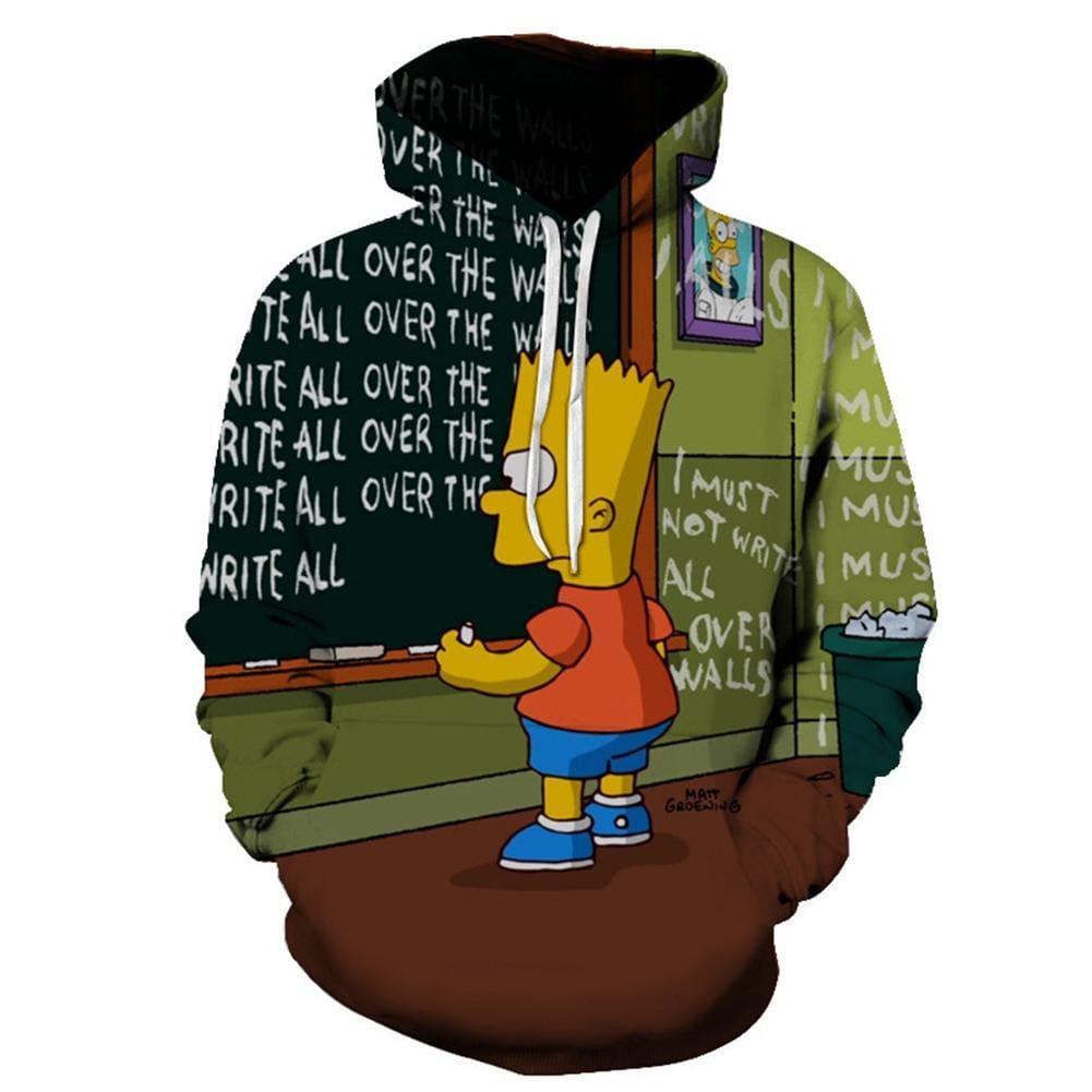 The Simpsons Hoodie Bart Simpson Pullover Hoodie Emprintstop