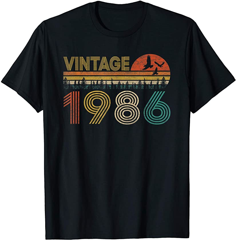 35 Years Old Gifts Vintage Retro 1986 Birthday 35th Birthday T-Shirt