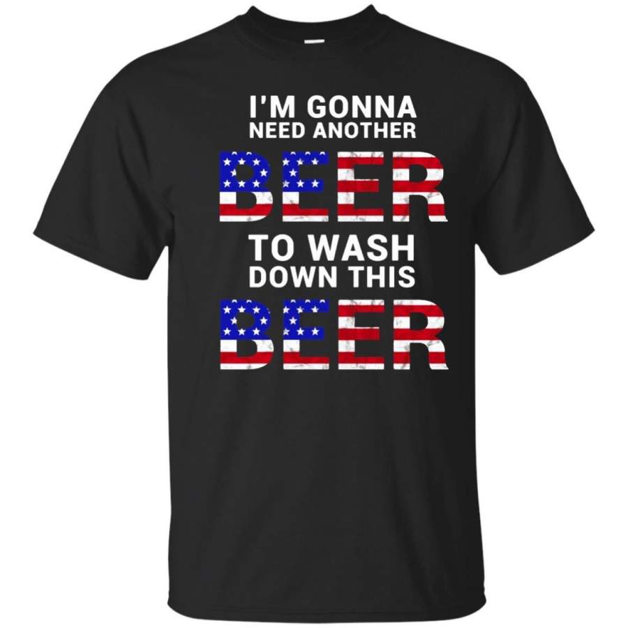 AGR Funny Beer Shirt for Men USA American Flag 4th of July