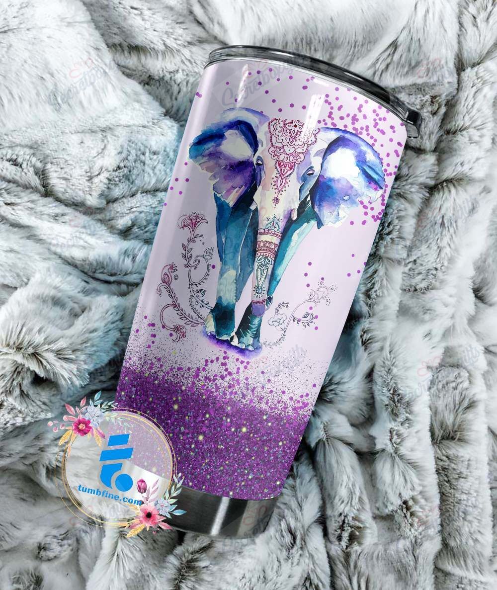 Purple Elephant Lnt18123082 Personalized Stainless Steel Tumbler Customize Name, Text, Number