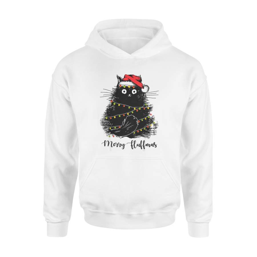 Merry Fluffmas Cats With Santa Hat Merry Christmas Gifts Hoodie