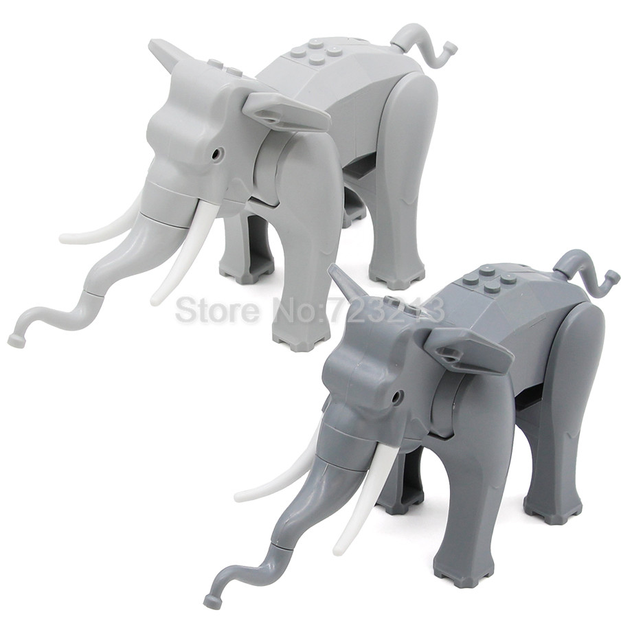 Single Sale Big Size Animal Elephant Figure Cute Animal Building Blocks Set Model Bricks Educational Toy for Children alx