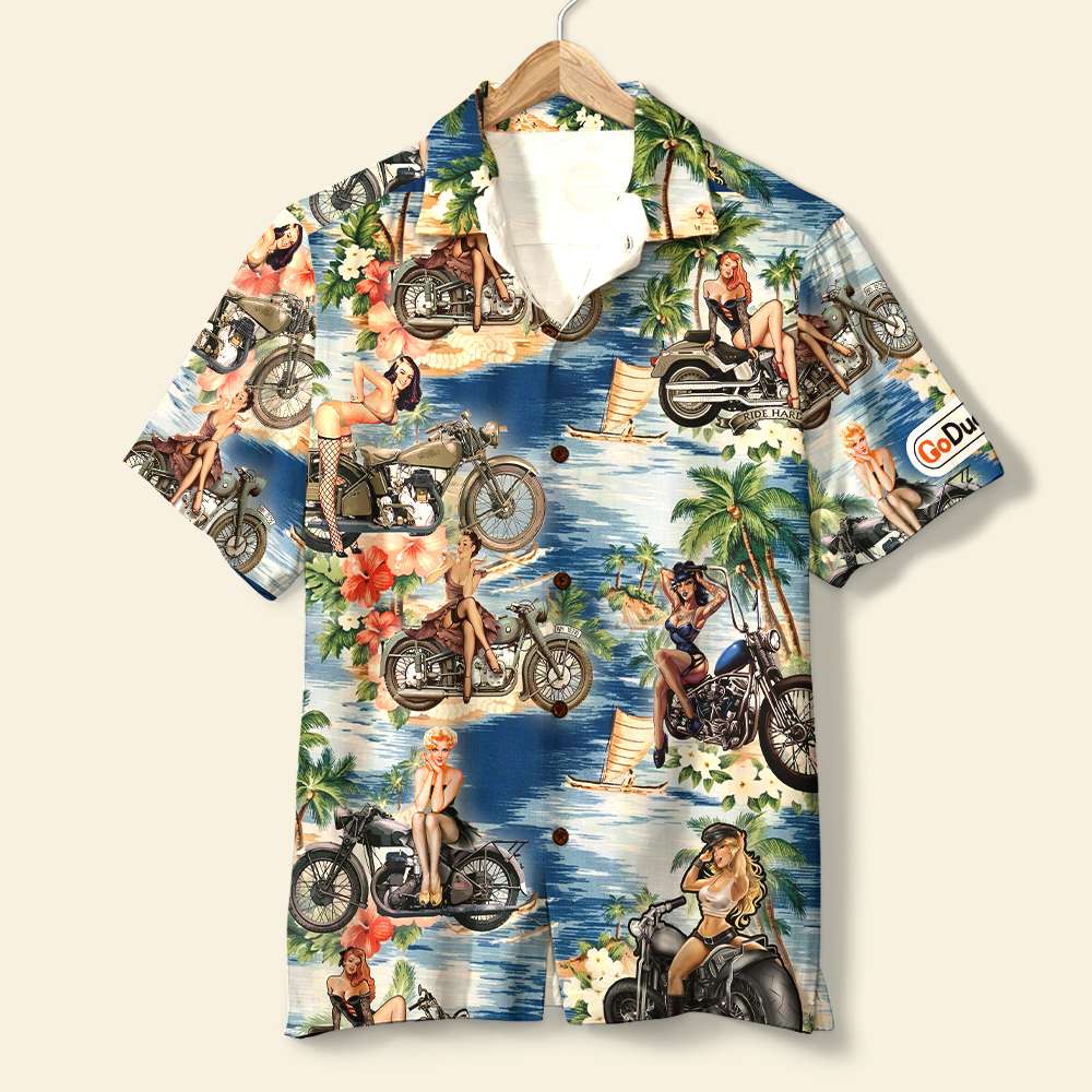 Pin Up Girl Biker Hawaii Gift For Ha85417