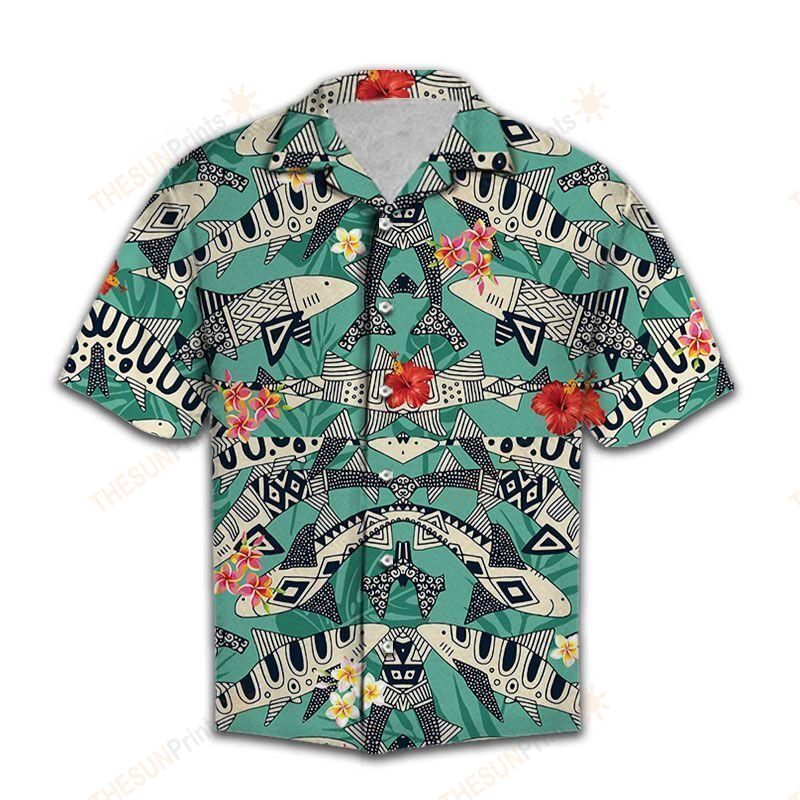 Retro Shark Party Hawaiian Shirt Ha93325