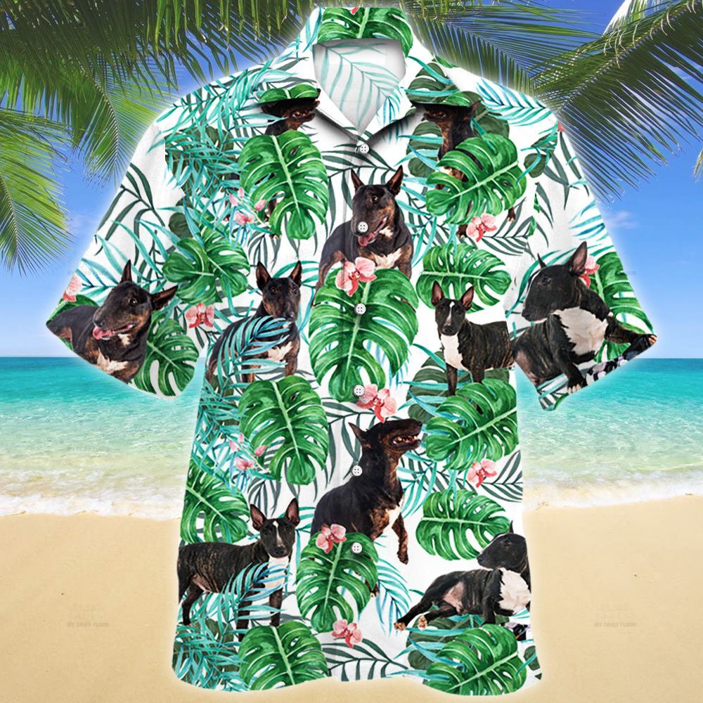 Bull Terrier Dog Tropical Plant Hawaiian Shirt Ha50229