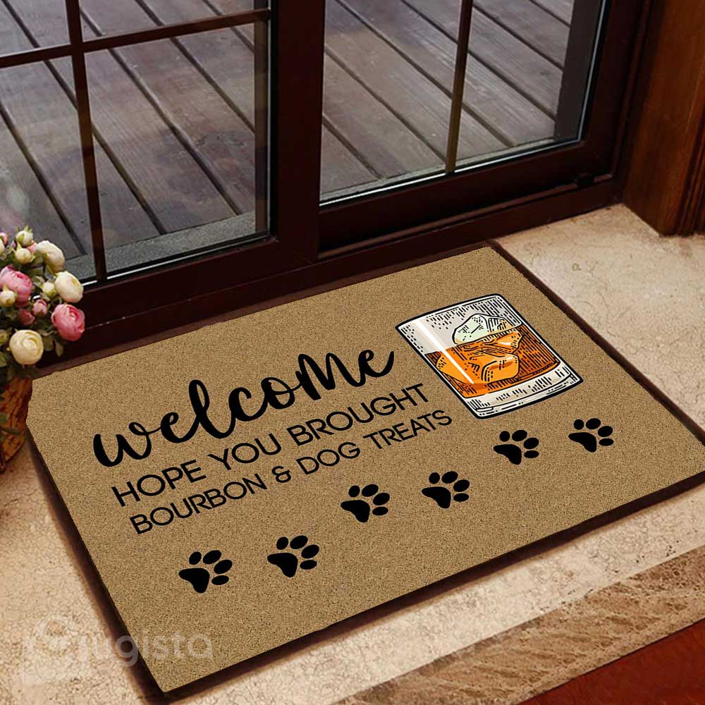 Hope You Brought Bourbon And Dog Treats 01 All Over Printing Doormat Pre2350