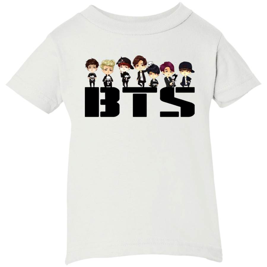 AGR BTS Bangtan Boys BTS CARTOON Infant Short Sleeve T-Shirt