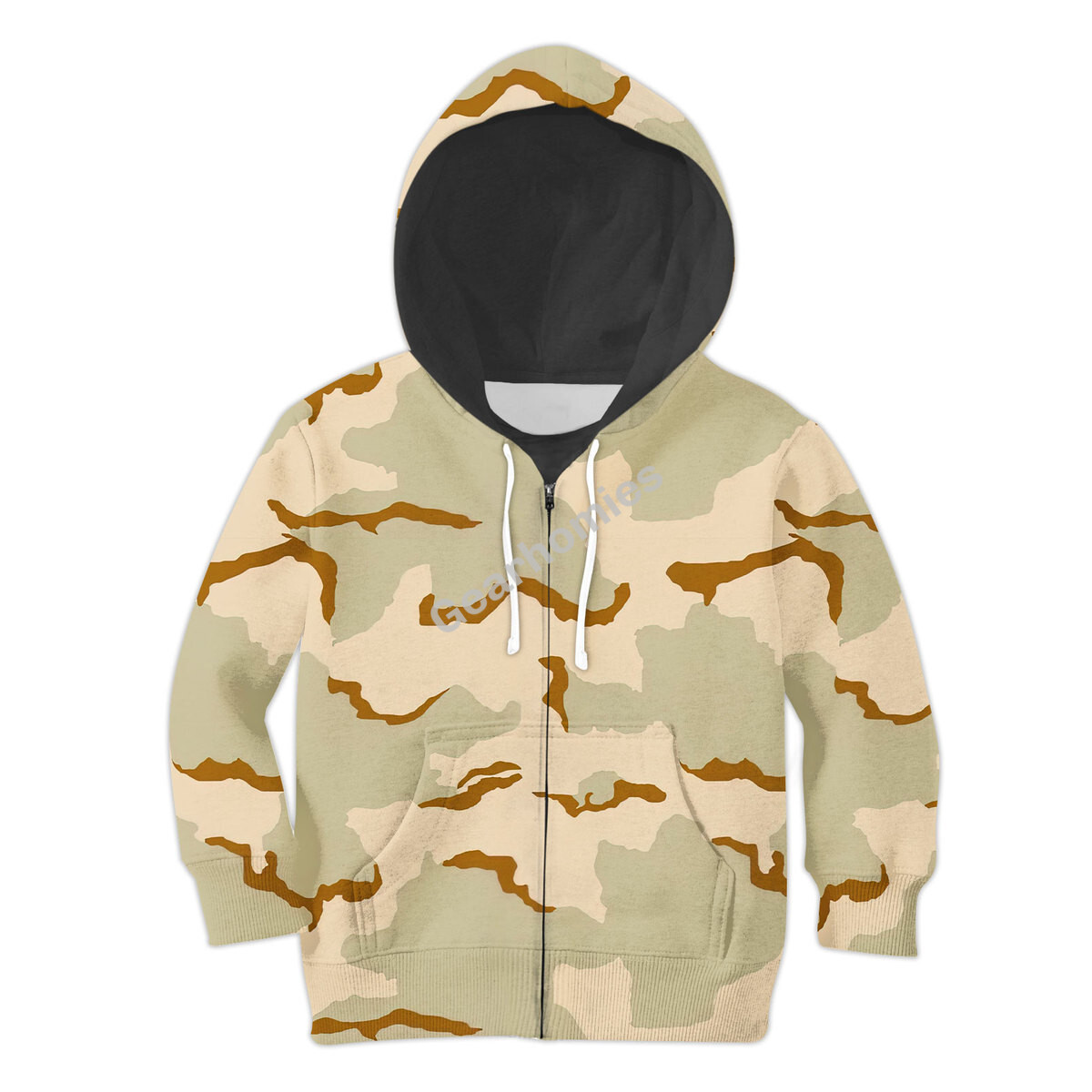 American American Desert Combat Uniform (Dcu) Camo Kid Zip Hoodie