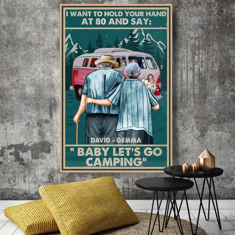 Personalized Baby Let’S Go Camping Couple Canvas/Poster