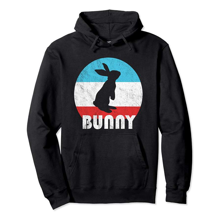 Bunny Rabbit Vintage Retro Silhouette Pullover Hoodie Unisex 3D All Over Print