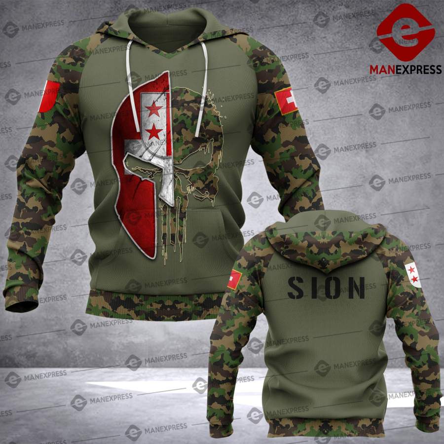 Spartan Sion – Swiss Camo army Pns 3D printed hoodie NQA