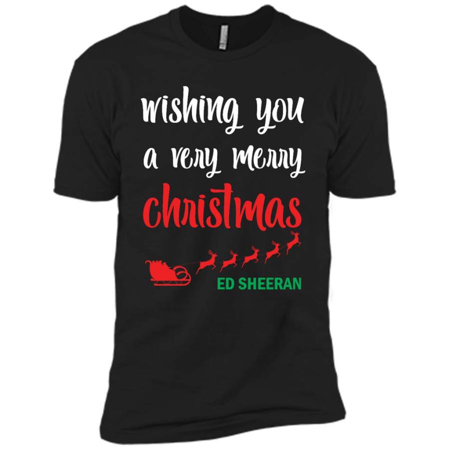 Wishing You A Very Merry Christmas Ed Sheeran – Canvas Unisex USA Shirt