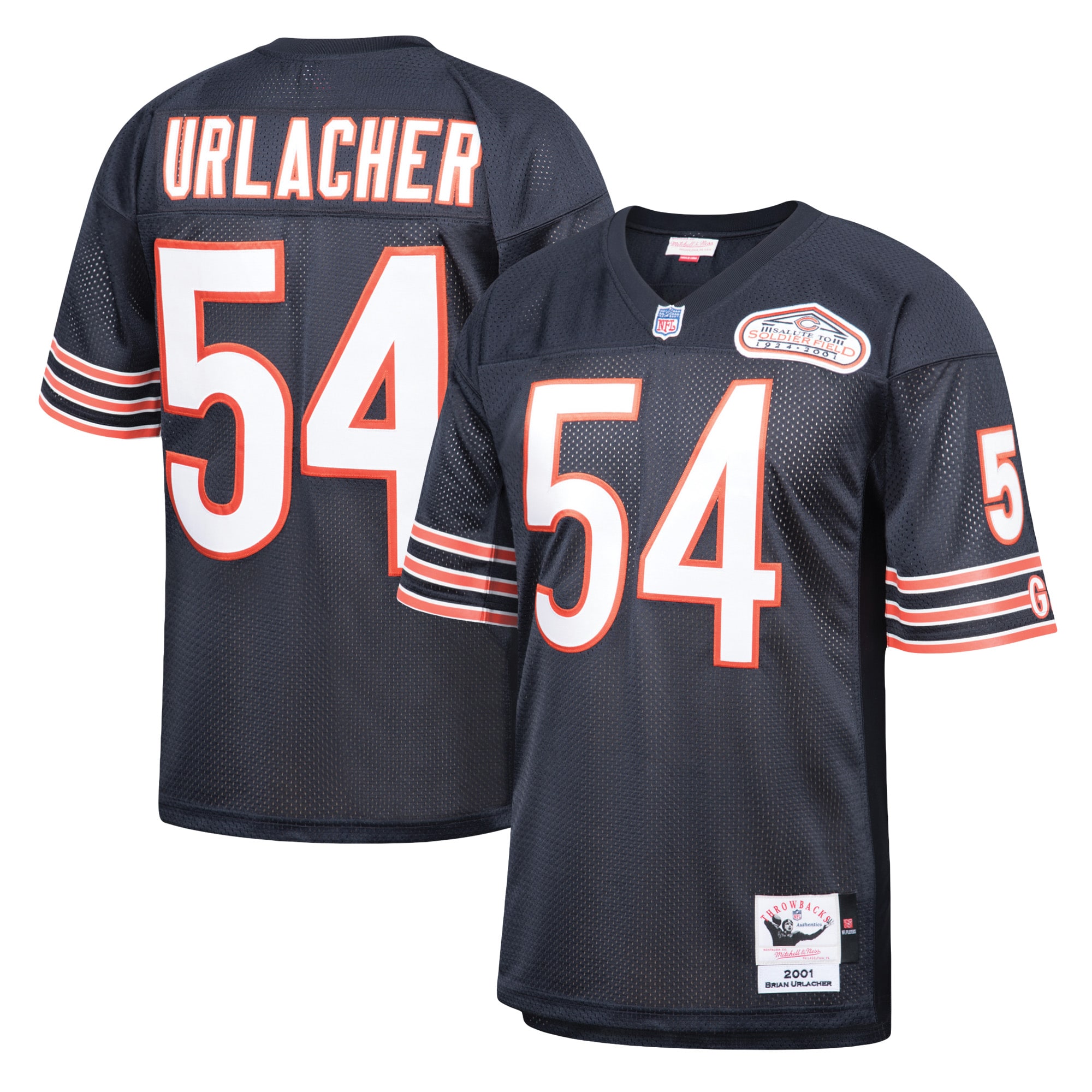 Men’s Chicago Bears Brian Urlacher Mitchell & Ness Navy 2004 Authentic Throwback Retired Player Jersey