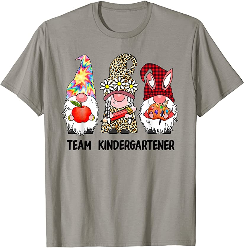 Team Kindergartener Gnome Student Squad Leopard Back to Scho T-Shirt