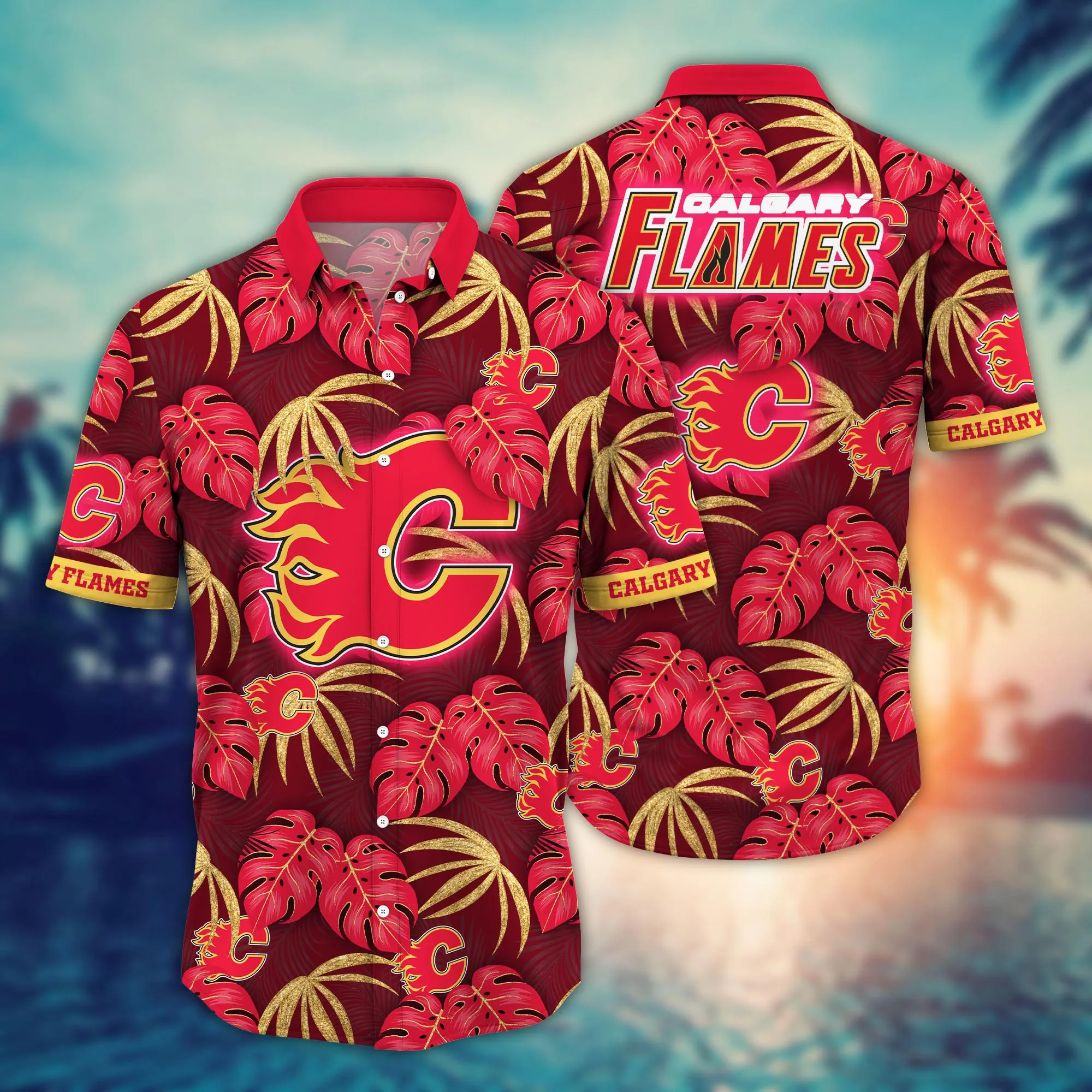 Calgary Flames Nhl Hawaiian Shirt Vacation Aloha Shirt