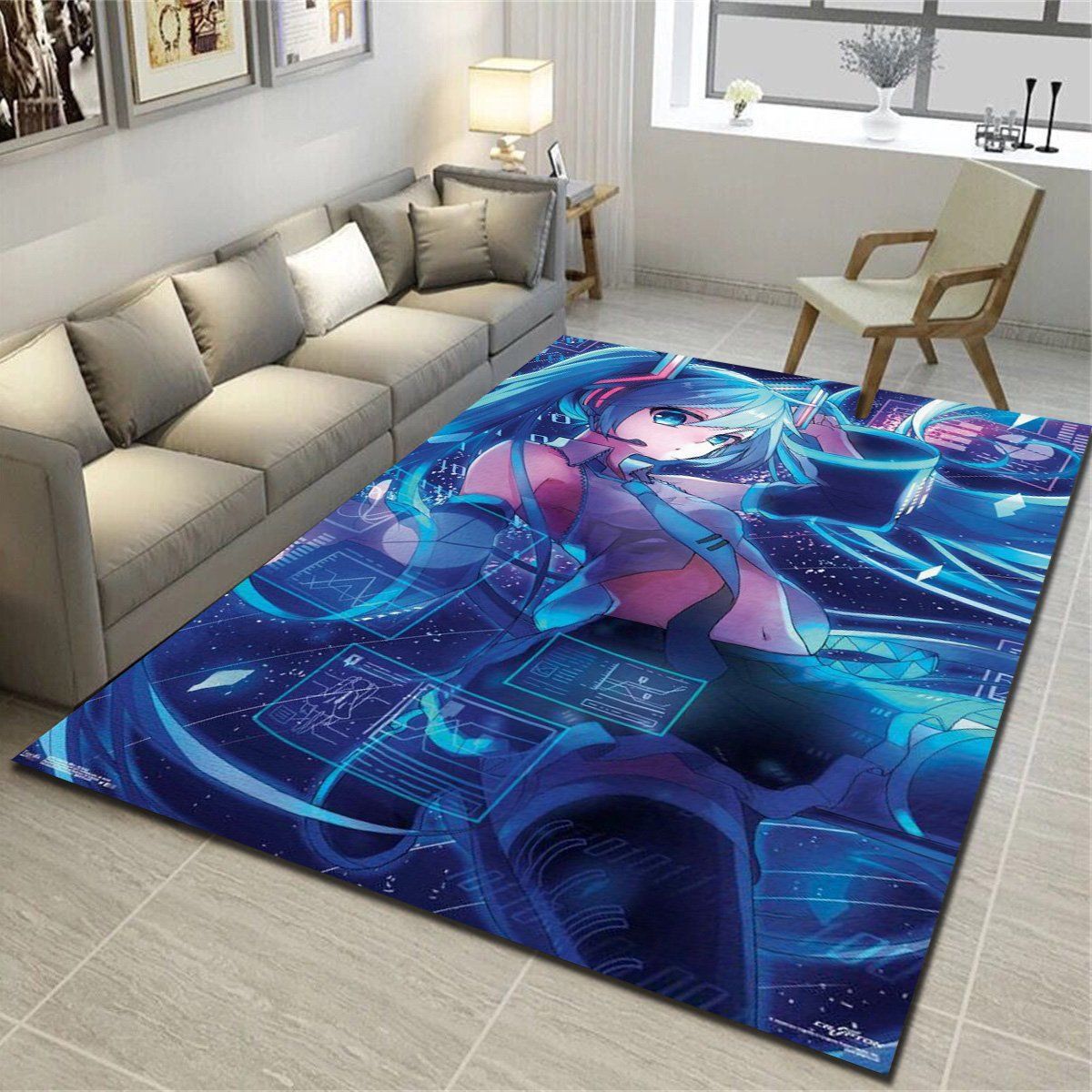 Hatsune Miku Screens Rugs, Living Room Bedroom Carpet