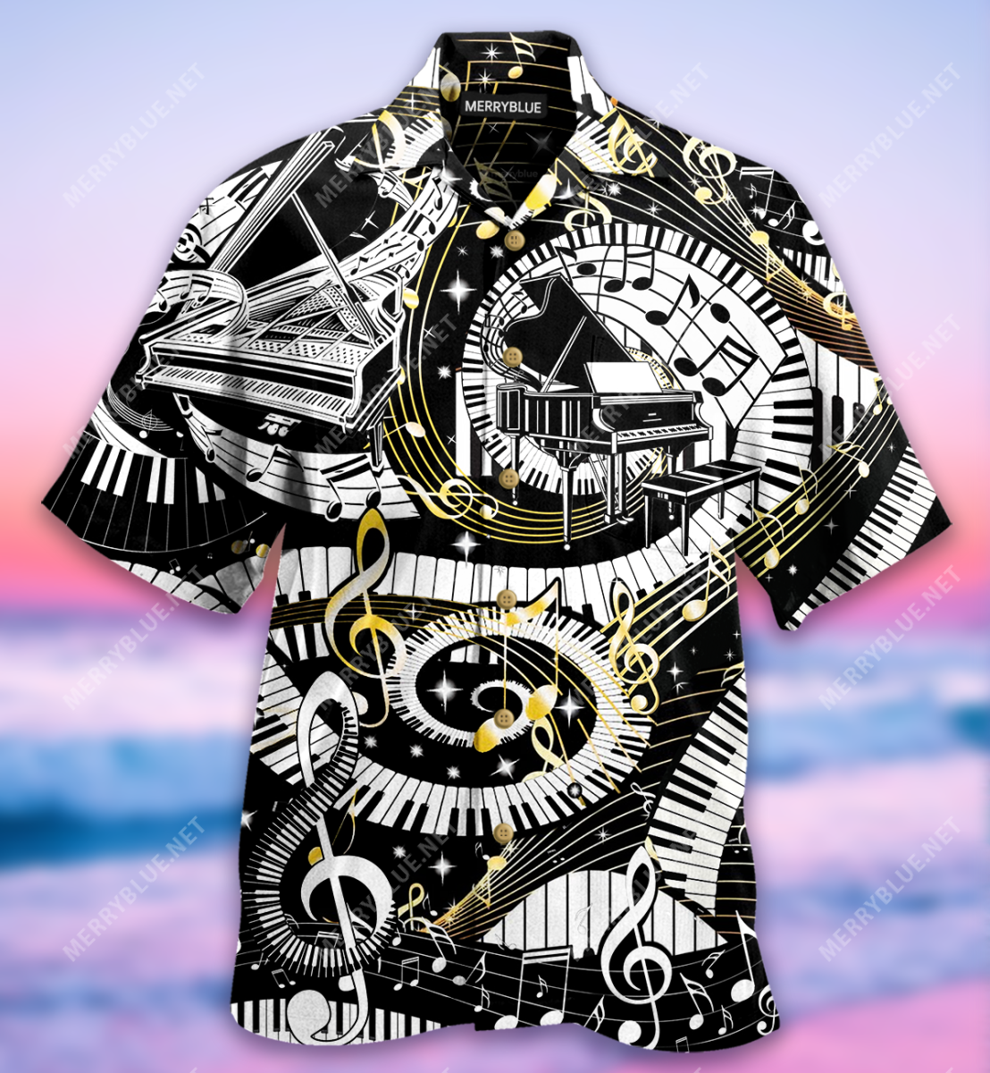 Black And White Piano Unisex Hawaii Shirt Ha101837