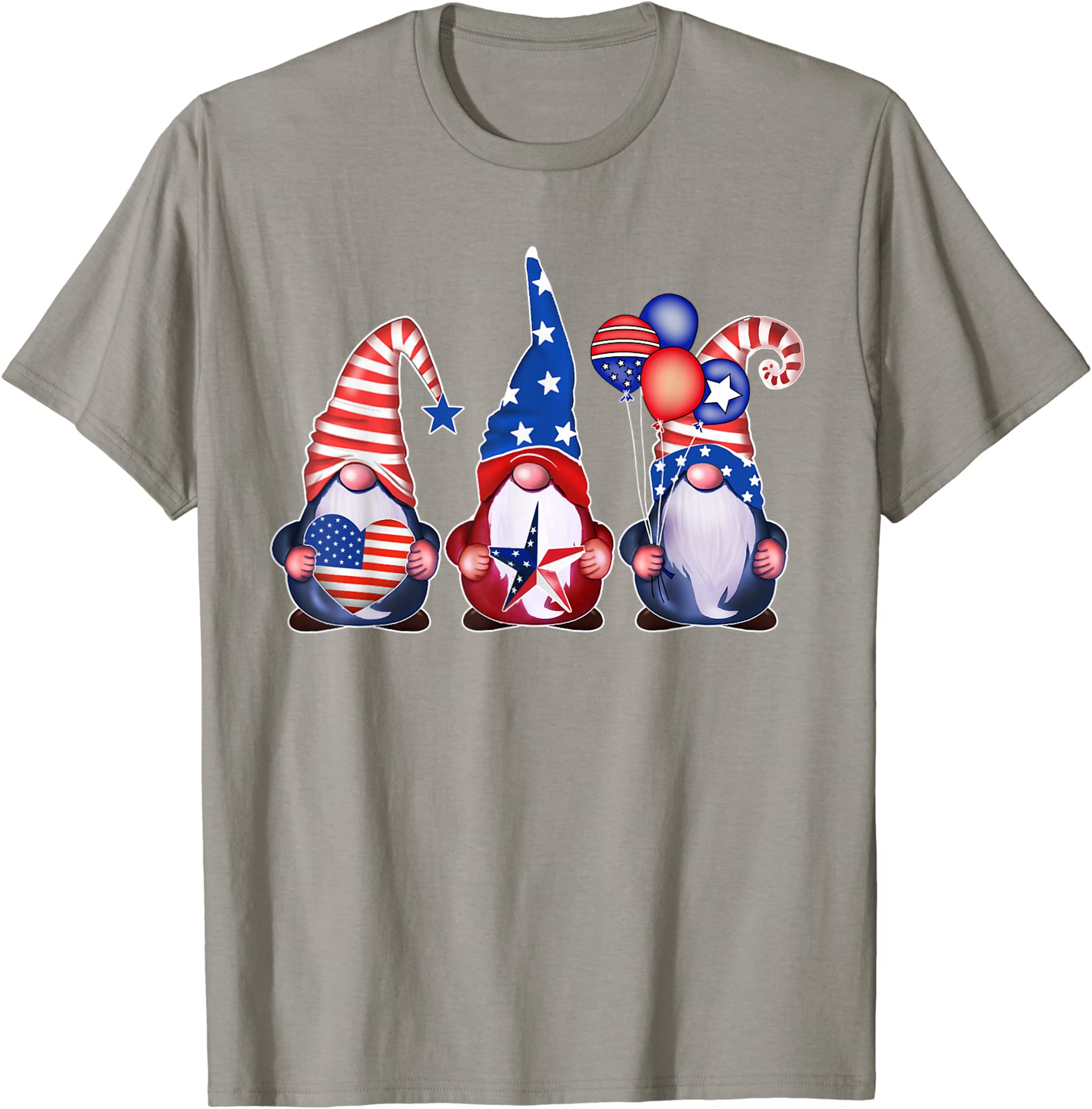 Star American Flag Gnomes 4th Of July Independence Day Women T-Shirt