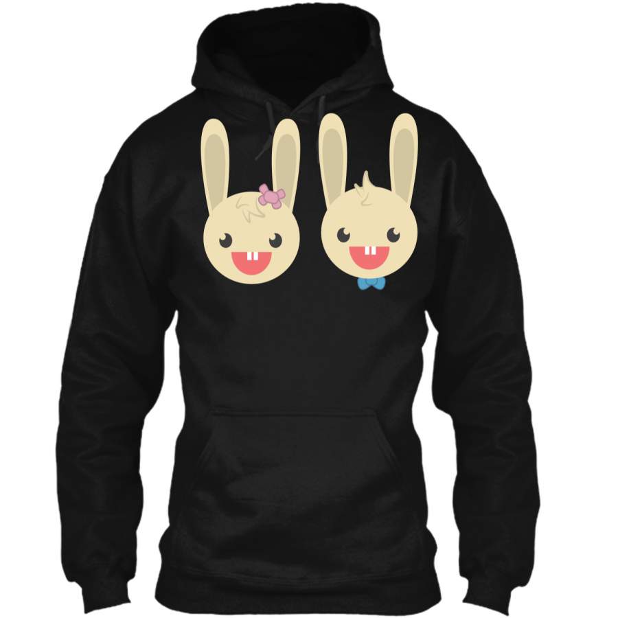 Cute Rabbit Bunny Couple Valentines Day Easter Shirt Pullover Hoodie 8 oz