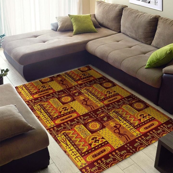 Wonderprint Area Rug African Pattern Ornament Area Rug  Lt10