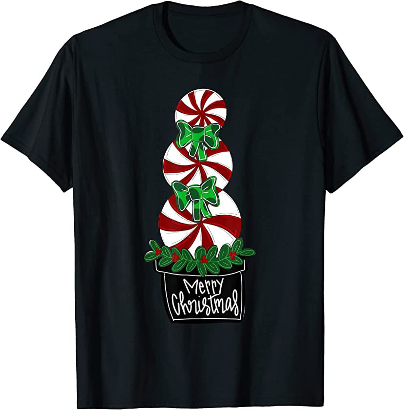 Candy Cane Xmas Tree Kids Funny Christmas Matching Family T-Shirt