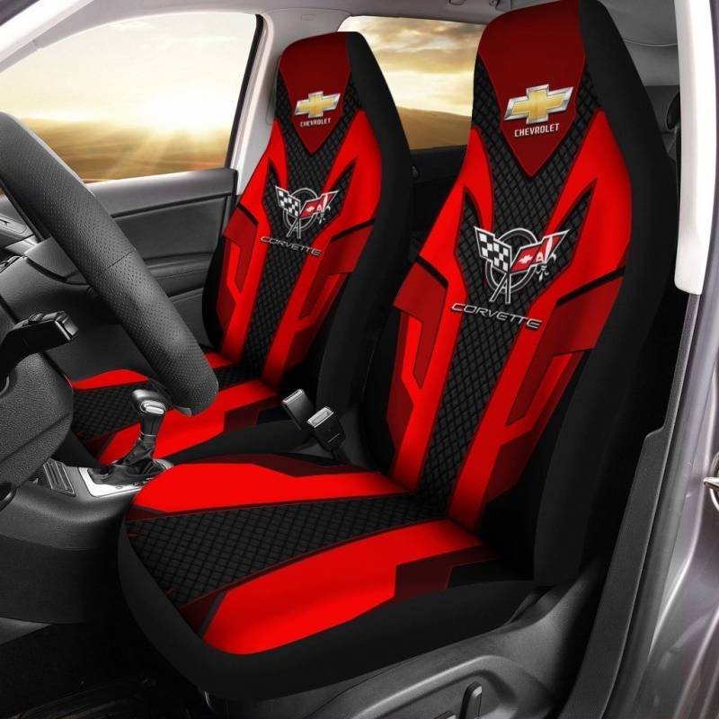 Chevrolet Corvette- NCT Car Seat Cover (Set of 2) Ver 4 (Red)