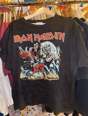 Vintage Iron Maiden The Number Of The Beast Album Artwork Rare   T-shirt 6829