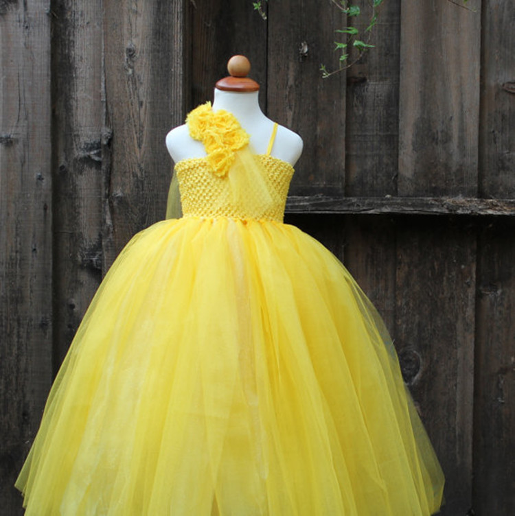 Bell Princess Dresses Beauty skirt yellow dress beast cartoon dress Halloween cartoon bell princess skirt drop shipping alx