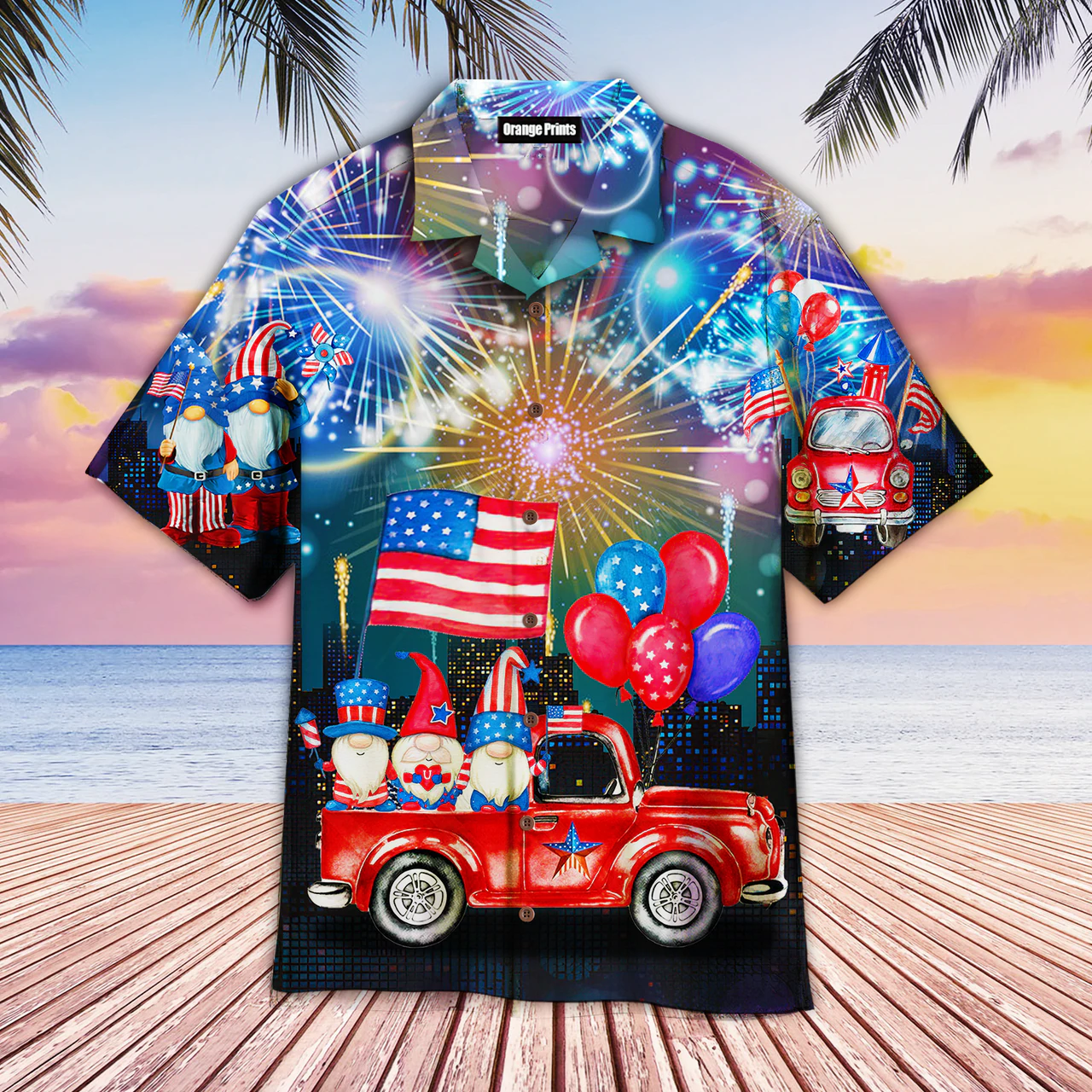 Of July Independence Day Cheerful Gnomes Hawaii Shirt Ha41072