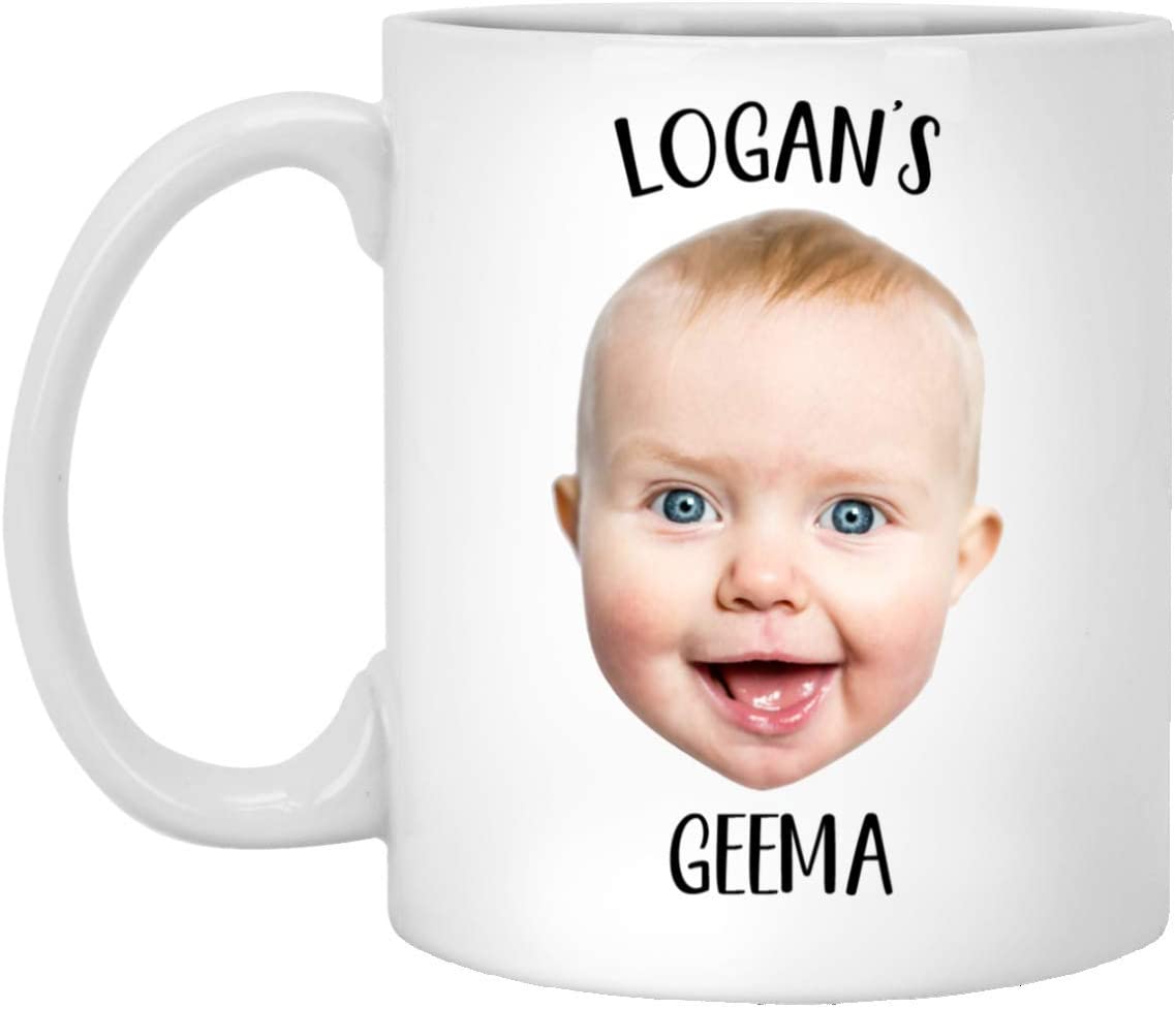 Baby Mug – Personalized With Your Baby’S Photo And Name – Coffee Mug – Mug For Geema – Mug For Dad – Grandparent Gift – Grandma – Grandpa 11Oz
