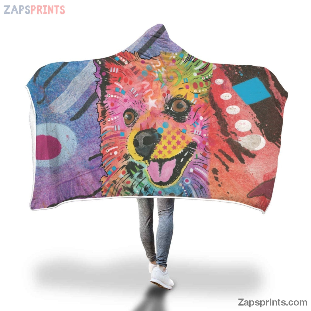 Pomeranian Design Hooded Blanket – Dean Russo Art